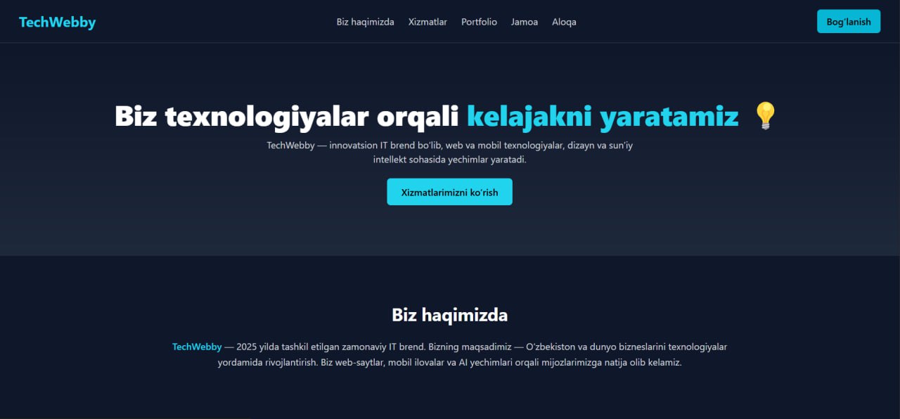 TechWebby Practice Website skrinshot